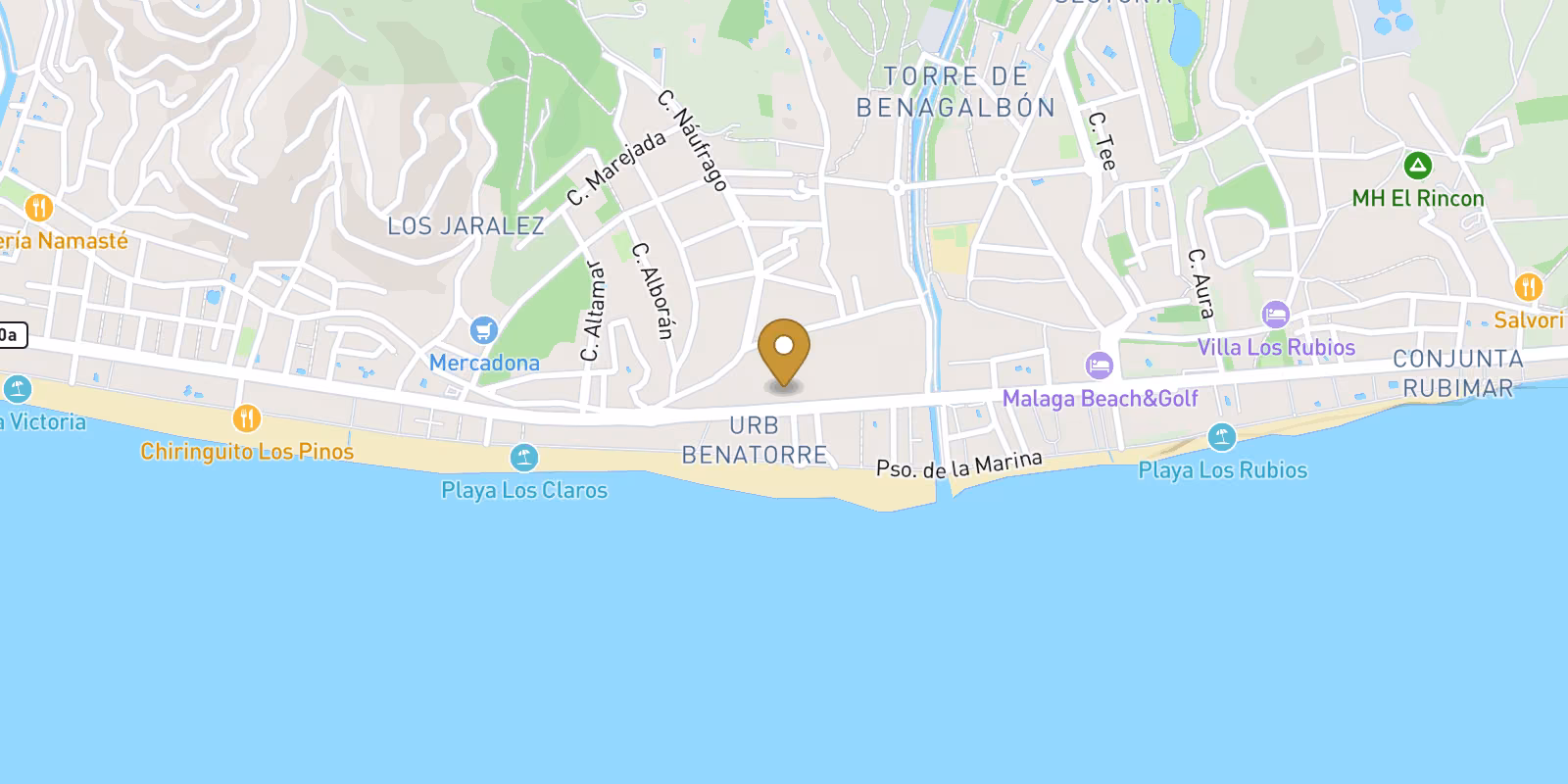 Mapa — Apartamentos de nueva construcción a 100 m del mar en Rincón de la Victoria, Torre de Benagalbon