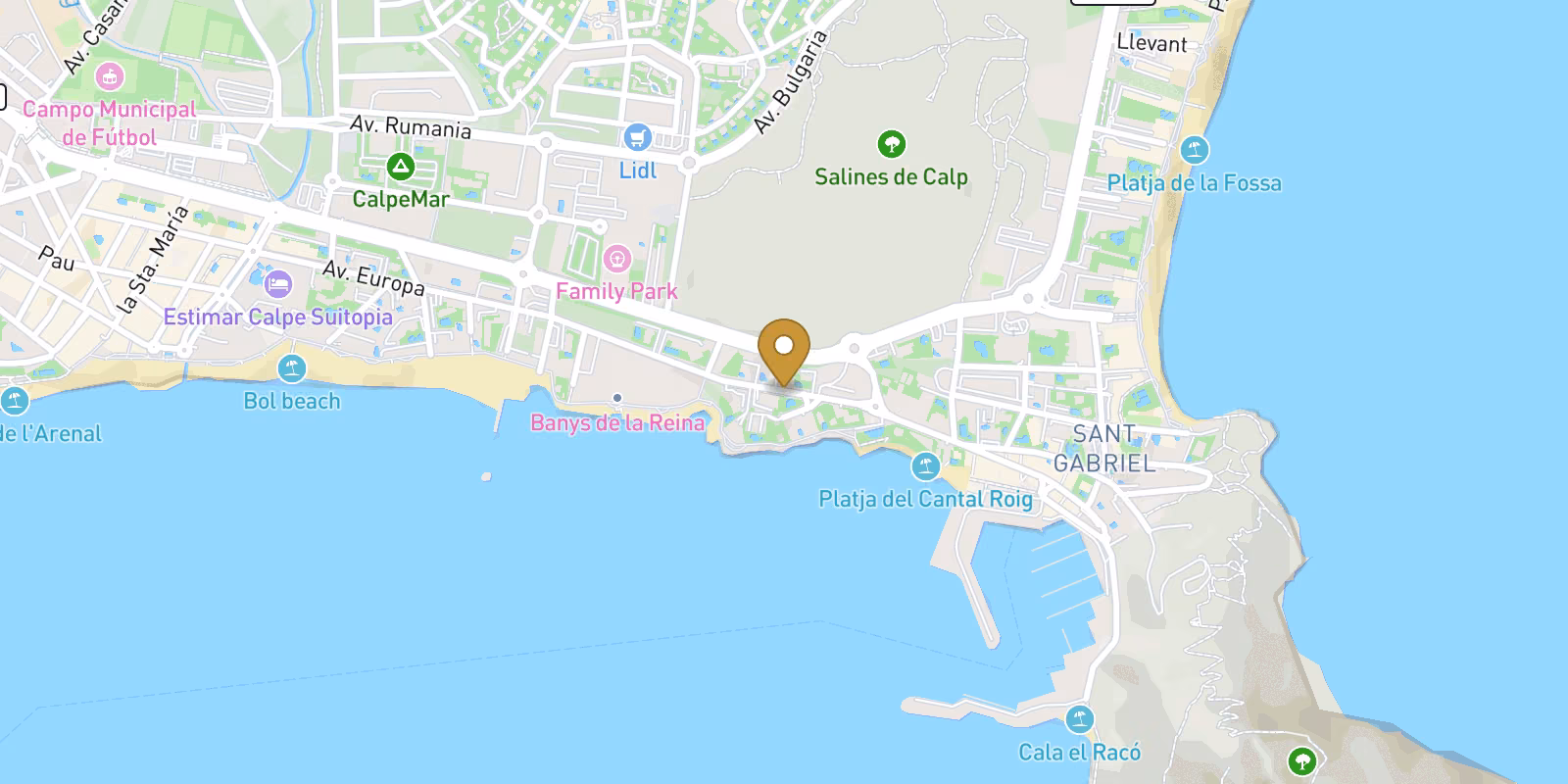 Mapa — Apartamento en Playa Cantal Roig, Calpe