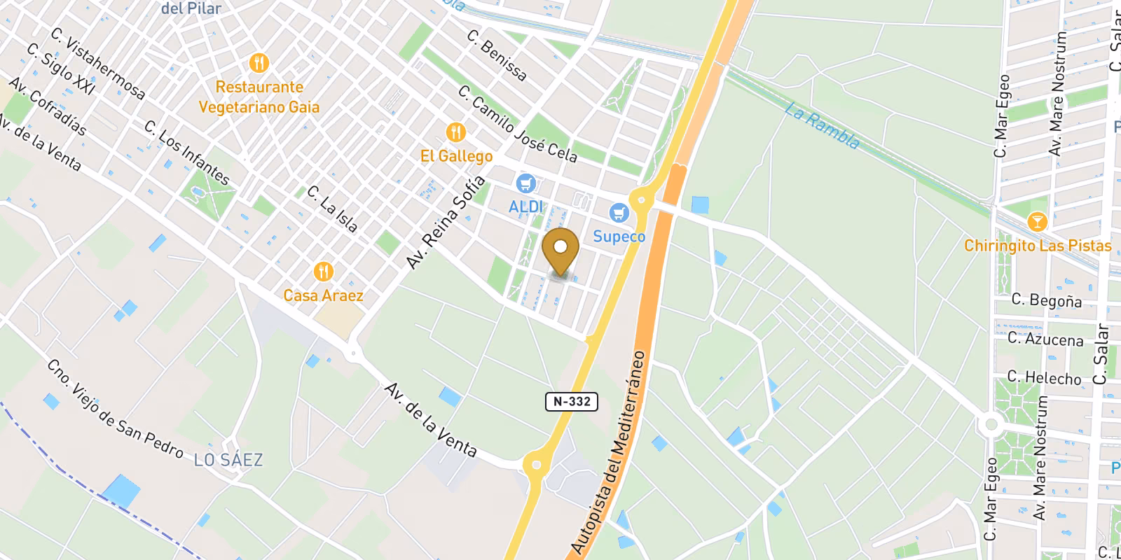 Mapa — Bungalows en Parques de Andrómeda, Pilar de La Horadada