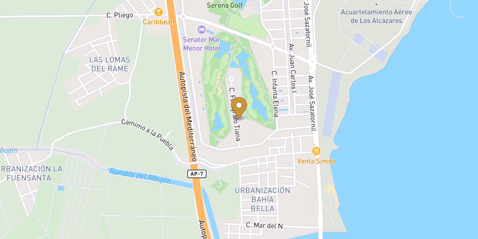 Mapa — Apartamentos de lujo frente al campo de golf y cerca del mar en Los Alcázares, Costa Cálida