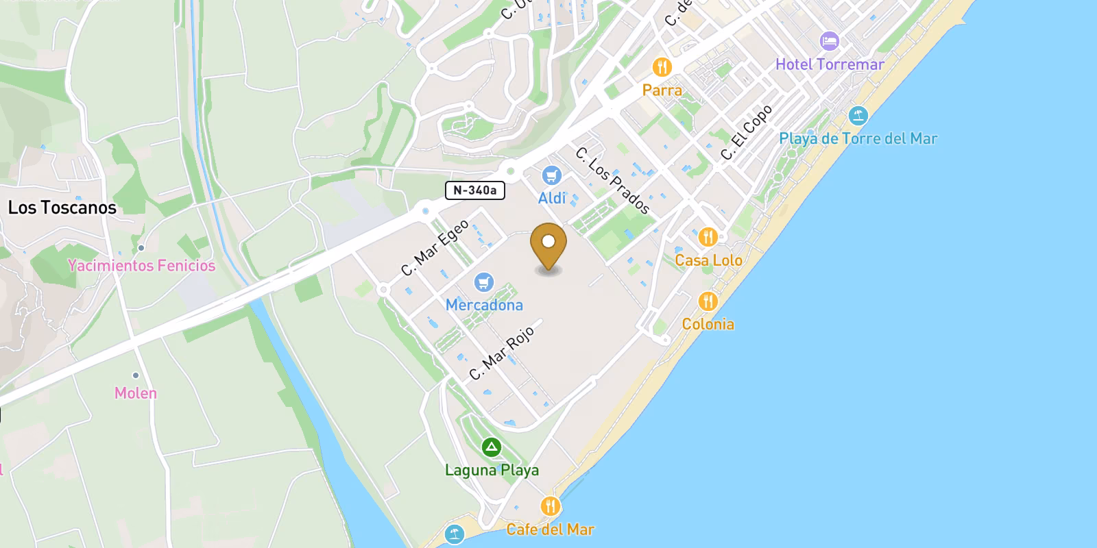 Mapa — Apartamentos de nueva construcción a 300 m de la playa en Torre del Mar-Vélez Málaga, Costa del Sol