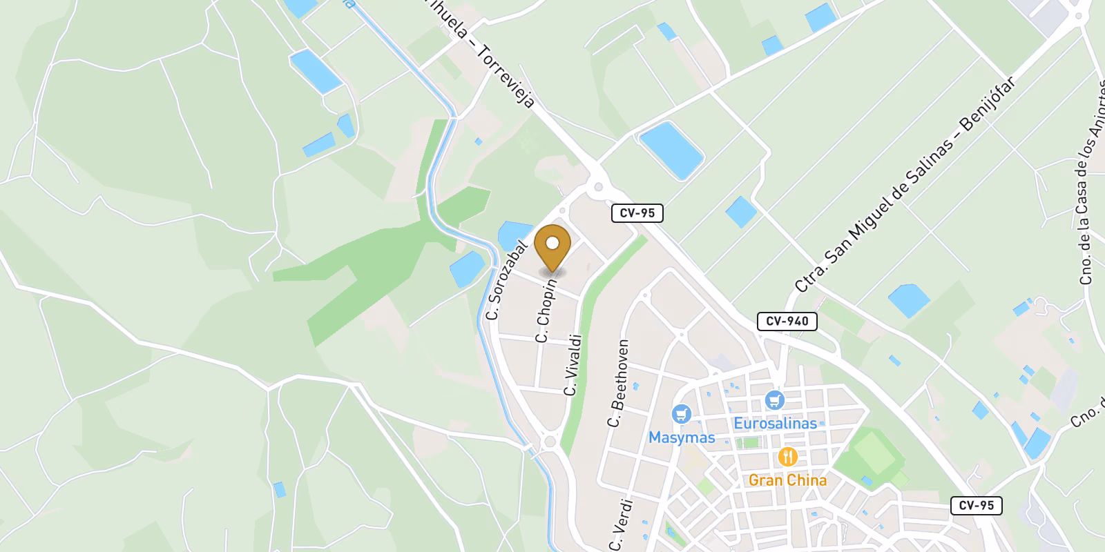 Mapa — Bungalows en planta alta en Pueblo, San Miguel de Salinas