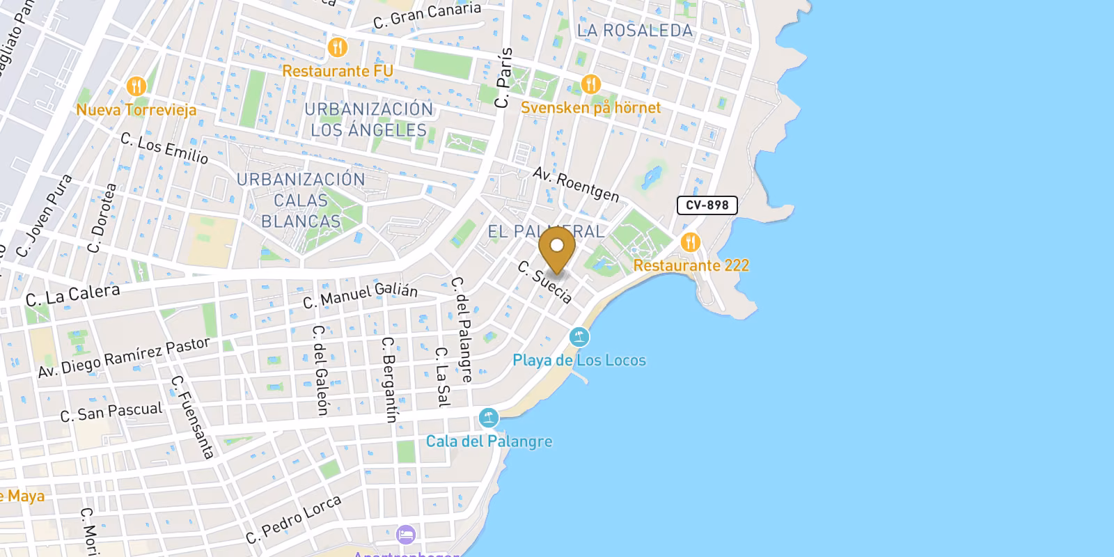 Mapa — Apartamentos a 100 m de Playa de Los Locos