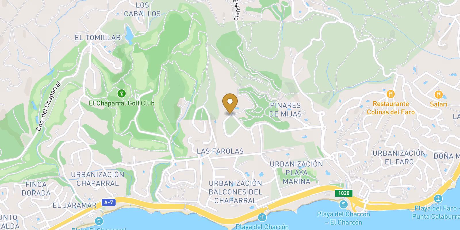 Mapa — Casas adosadas de nueva construcción en El Chaparral Mijas Vida moderna cerca del mar