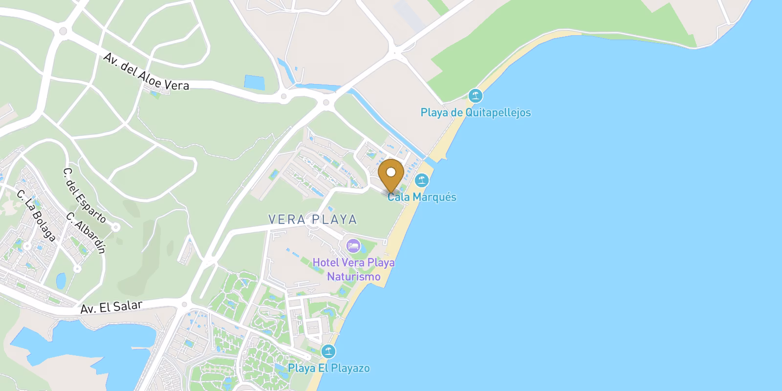 Mapa — Apartamentos turísticos de lujo y villas con playa privada en primera línea de Vera Playa-Almería