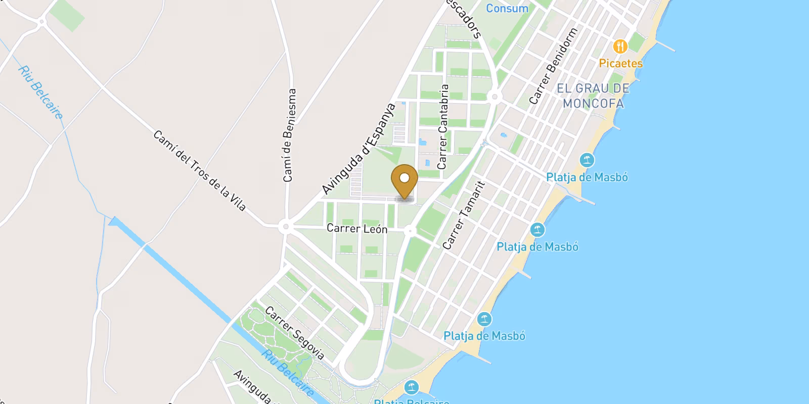 Mapa — Apartamentos de nueva construcción en venta en Moncofa, a 350 metros de la playa, con acabados de primera calidad