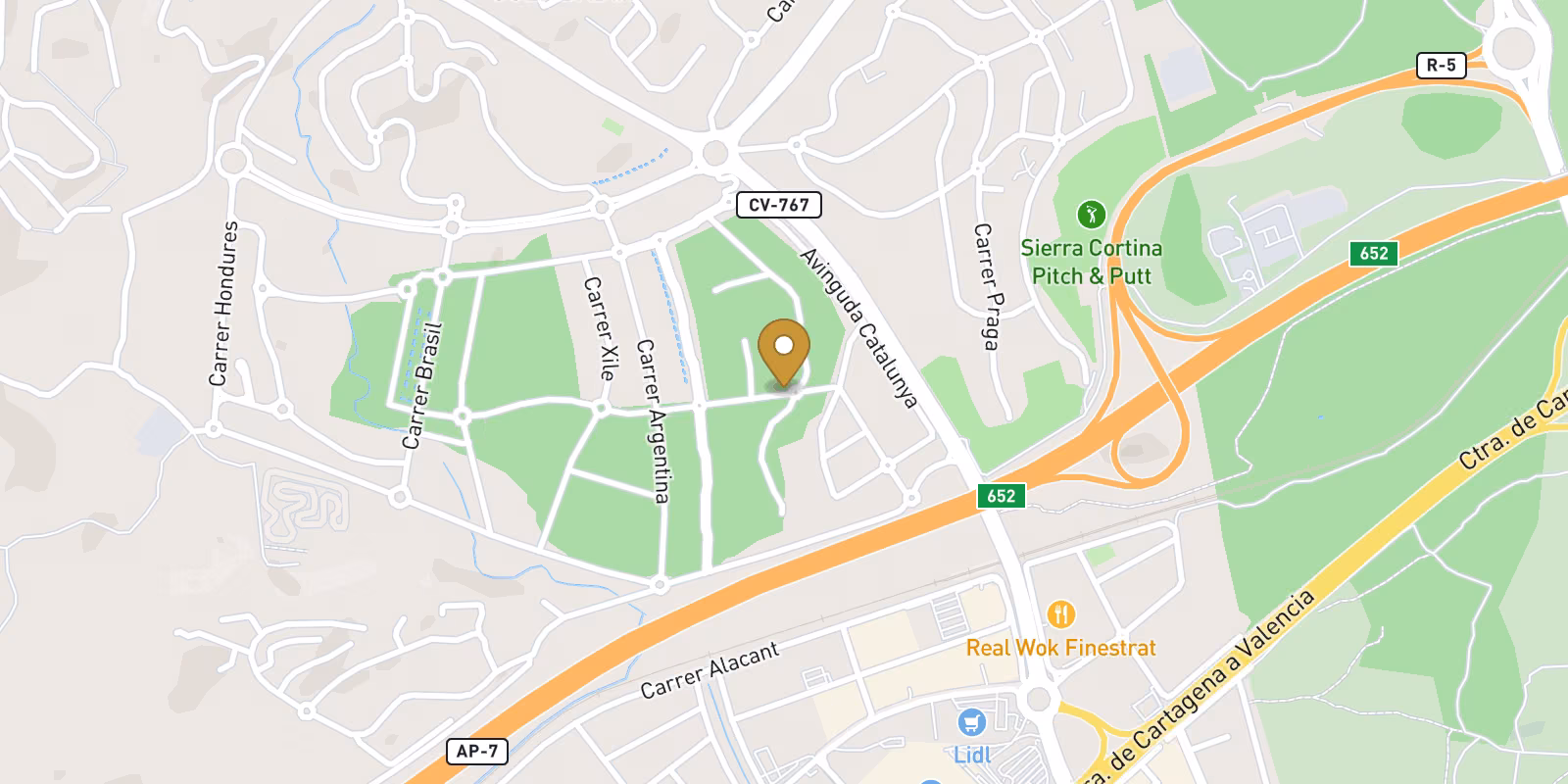 Mapa — Áticos y apartamentos con terrazas en Campana Garden, Finestrat