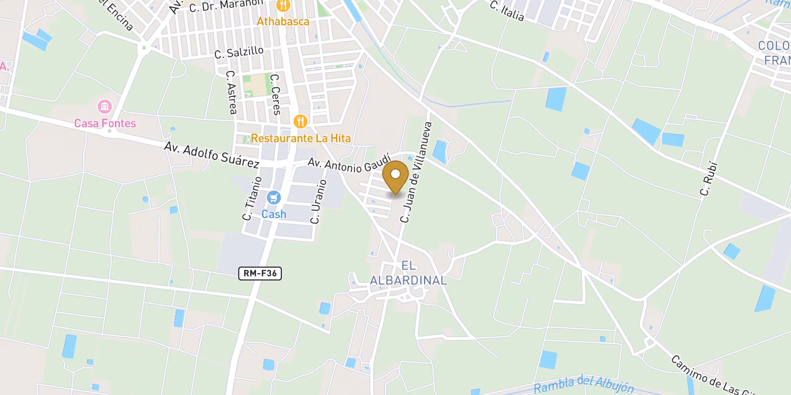 Mapa — Villas adosadas de nueva construcción en esquina a la venta en Torre Pacheco con piscina privada y solárium