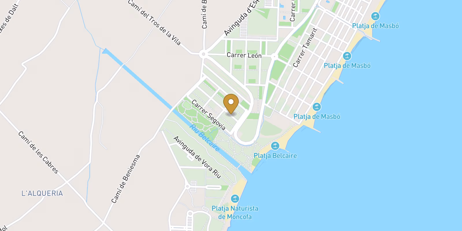 Mapa — Apartamentos de nueva construcción en primera línea de playa a la venta en Moncofa con vistas al mar